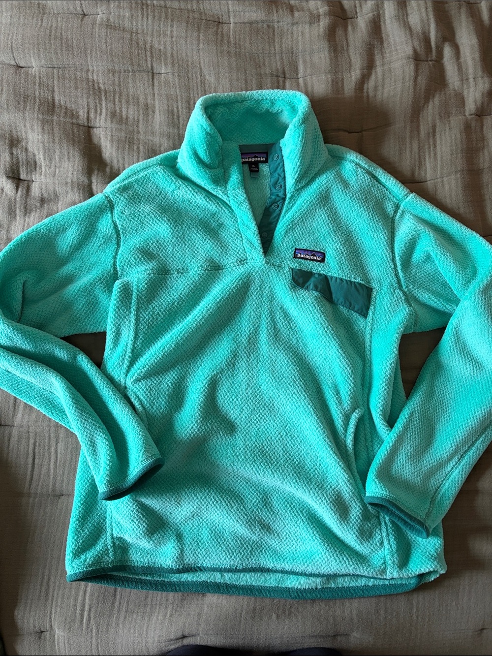 Patagonia Women's Turquoise Quarter-Snap Fleece Pullover